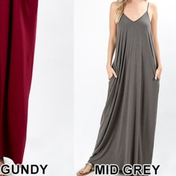 Harem Maxi Dress Pockets - Mocha - Picture 6 of 8